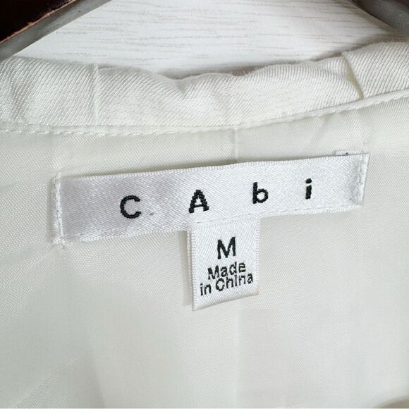 Cabi Artist Style Tunic Long Line Jacket Ivory Medium Pleated Button Front - Picture 12 of 16